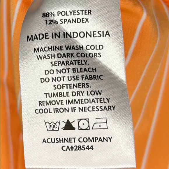 Footjoy Polo Legends Golf & Country Club Orange White Stripes Size Medium Preppy - Picture 8 of 10